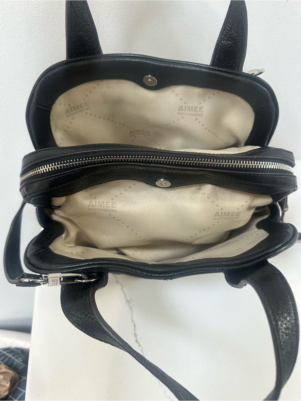 Amiee Kestenberg Leather Black Metallic Camo Leather Bag - Picture 7 of 12